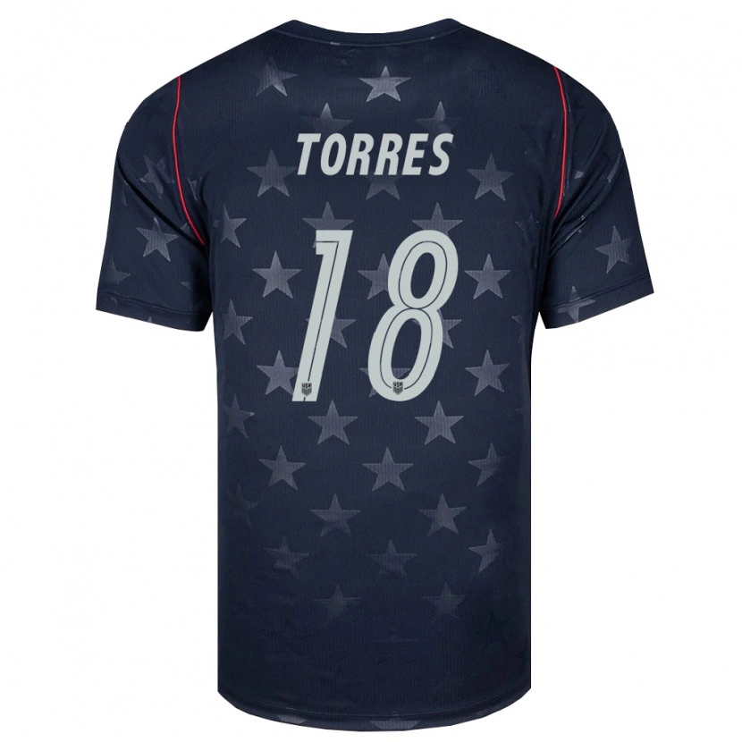 Danxen Dětské Spojené Státy Americké Ervin Torres #18 Černá Bílá Červená Daleko Hráčské Dresy 26-28 Dres