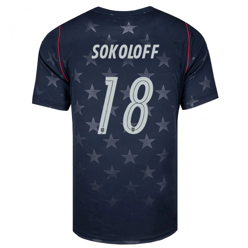 Danxen Dětské Spojené Státy Americké Paul Sokoloff #18 Černá Bílá Červená Daleko Hráčské Dresy 26-28 Dres