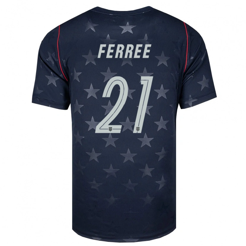 Danxen Dětské Spojené Státy Americké Duran Ferree #21 Černá Bílá Červená Daleko Hráčské Dresy 26-28 Dres