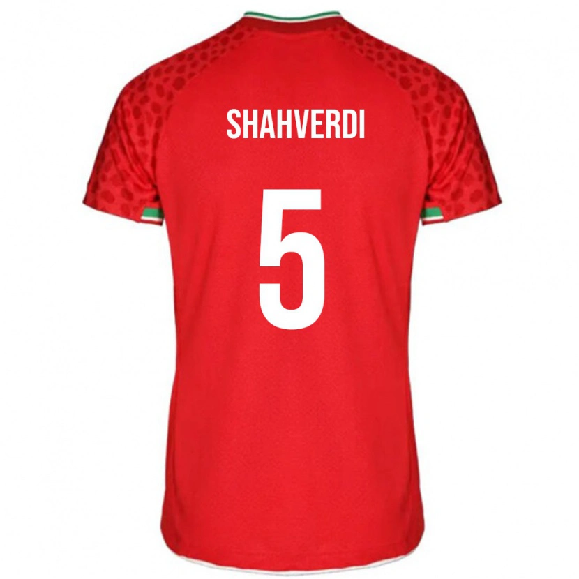 Danxen Dětské Írán Hosein Shahverdi #5 Červená Bílá Daleko Hráčské Dresy 26-28 Dres