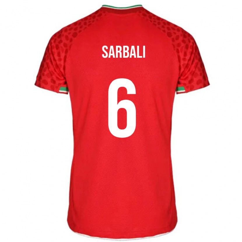 Danxen Dětské Írán Zahra Sarbali #6 Červená Bílá Daleko Hráčské Dresy 26-28 Dres