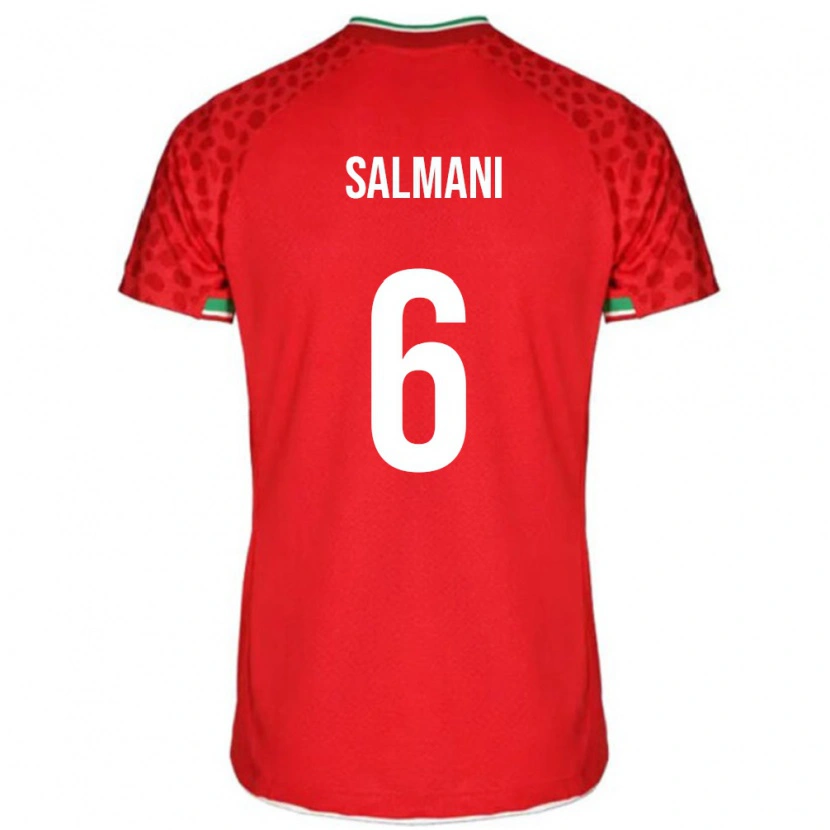Danxen Dětské Írán Yasin Salmani #6 Červená Bílá Daleko Hráčské Dresy 26-28 Dres