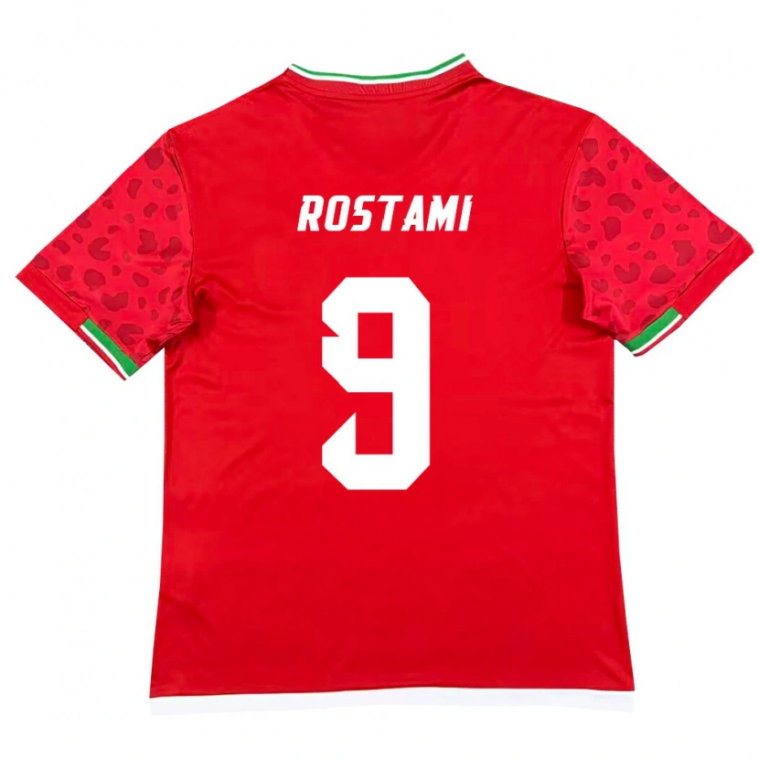 Danxen Dětské Írán Yadegar Rostami #9 Červená Bílá Daleko Hráčské Dresy 26-28 Dres