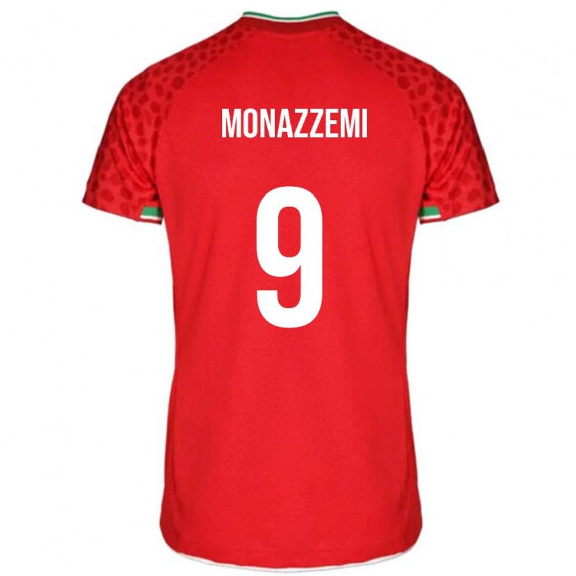 Danxen Dětské Írán Alireza Monazzemi #9 Červená Bílá Daleko Hráčské Dresy 26-28 Dres