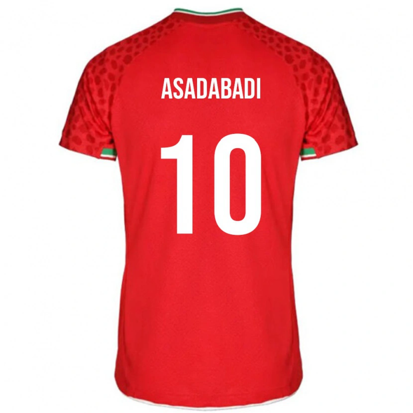 Danxen Dětské Írán Alireza Asadabadi #10 Červená Bílá Daleko Hráčské Dresy 26-28 Dres