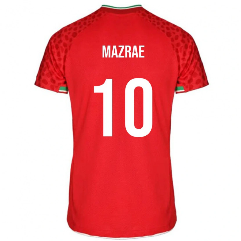Danxen Dětské Írán Yousef Mazrae #10 Červená Bílá Daleko Hráčské Dresy 26-28 Dres