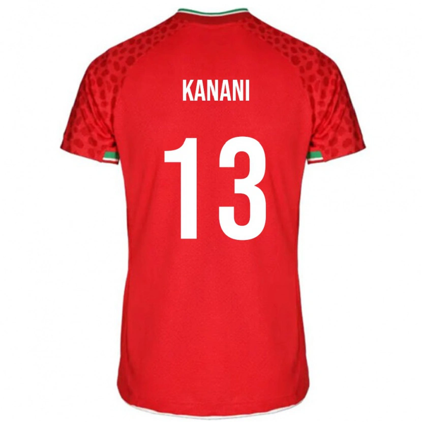 Danxen Dětské Írán Hossein Kanani #13 Červená Bílá Daleko Hráčské Dresy 26-28 Dres