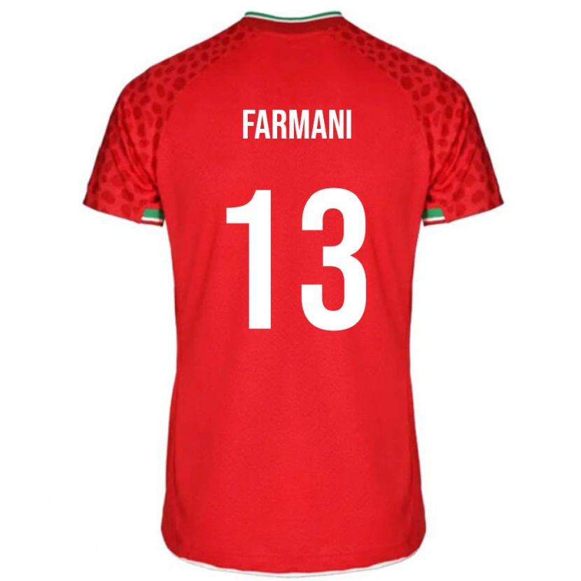 Danxen Dětské Írán Yasaman Farmani #13 Červená Bílá Daleko Hráčské Dresy 26-28 Dres