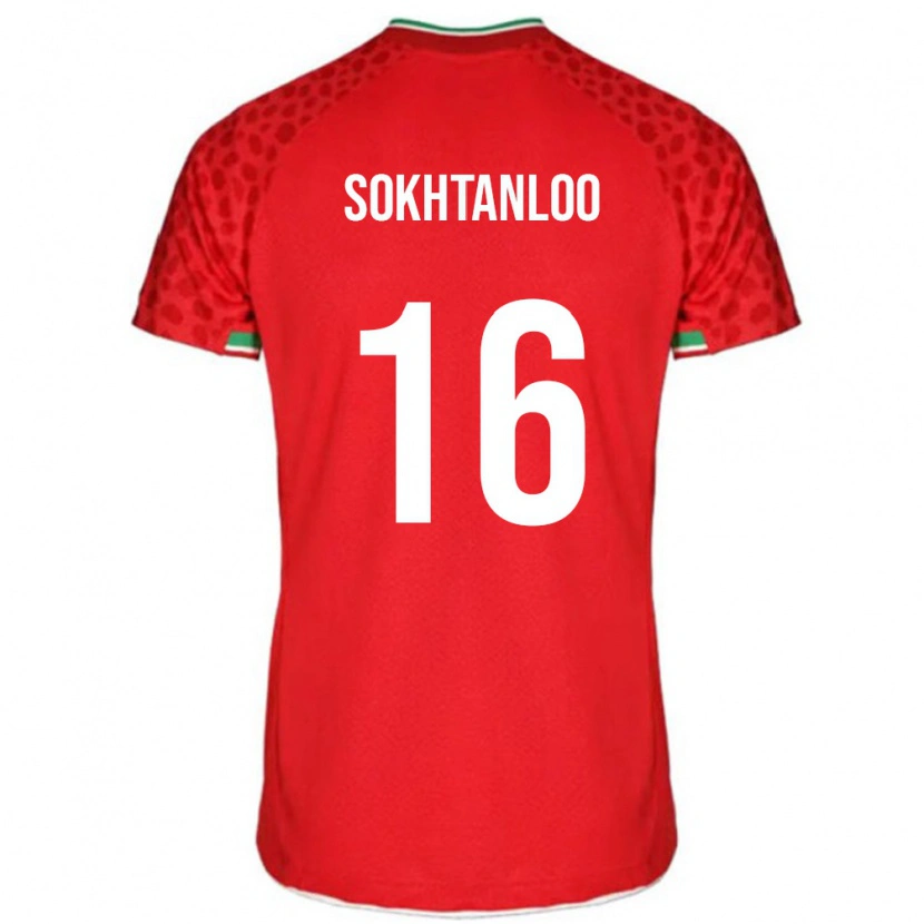 Danxen Dětské Írán Abolfazl Sokhtanloo #16 Červená Bílá Daleko Hráčské Dresy 26-28 Dres