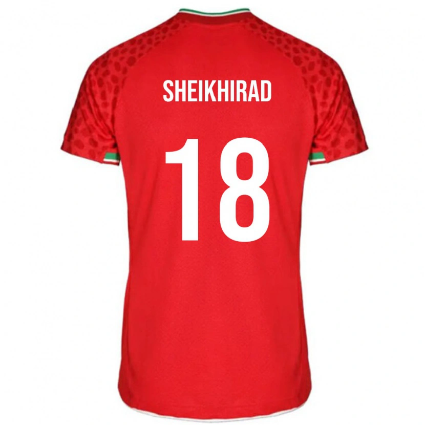 Danxen Dětské Írán Amirreza Sheikhirad #18 Červená Bílá Daleko Hráčské Dresy 26-28 Dres