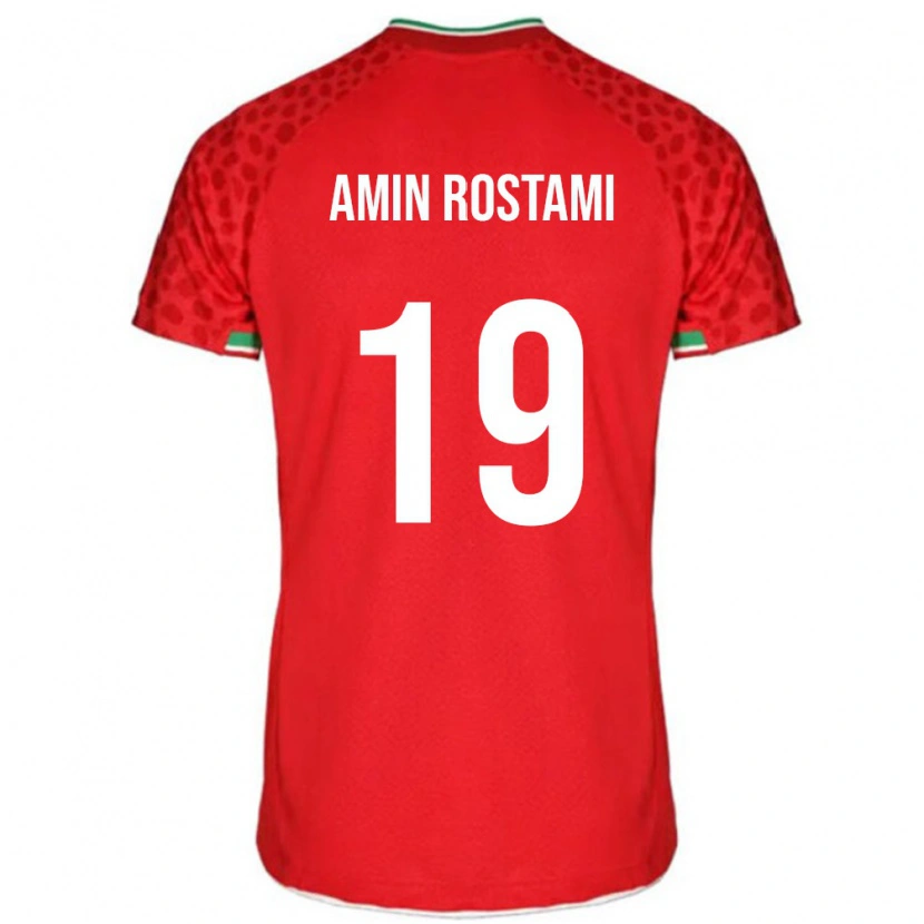 Danxen Dětské Írán Mohammad Amin Rostami #19 Červená Bílá Daleko Hráčské Dresy 26-28 Dres