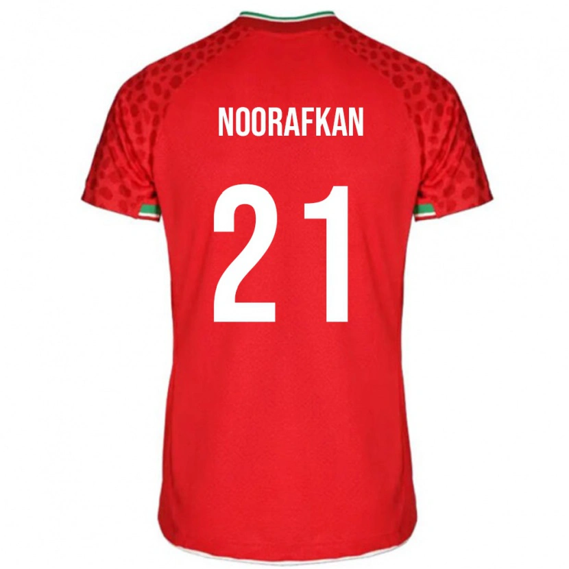 Danxen Dětské Írán Omid Noorafkan #21 Červená Bílá Daleko Hráčské Dresy 26-28 Dres