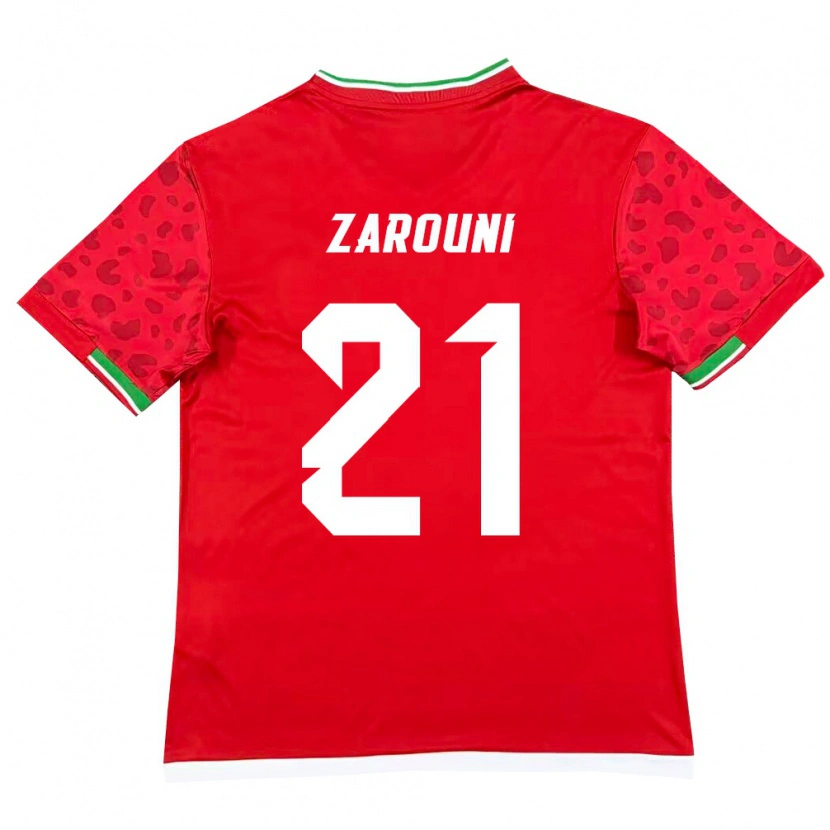 Danxen Dětské Írán Hamidreza Zarouni #21 Červená Bílá Daleko Hráčské Dresy 26-28 Dres