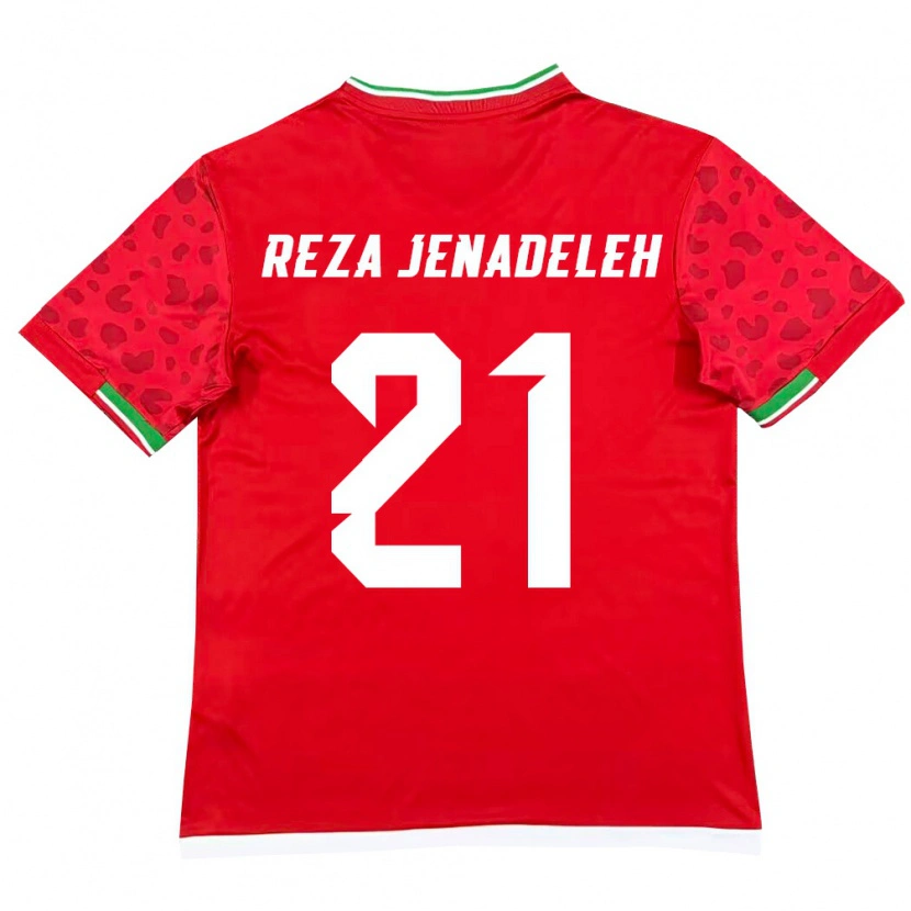 Danxen Dětské Írán Ahmad Reza Jenadeleh #21 Červená Bílá Daleko Hráčské Dresy 26-28 Dres