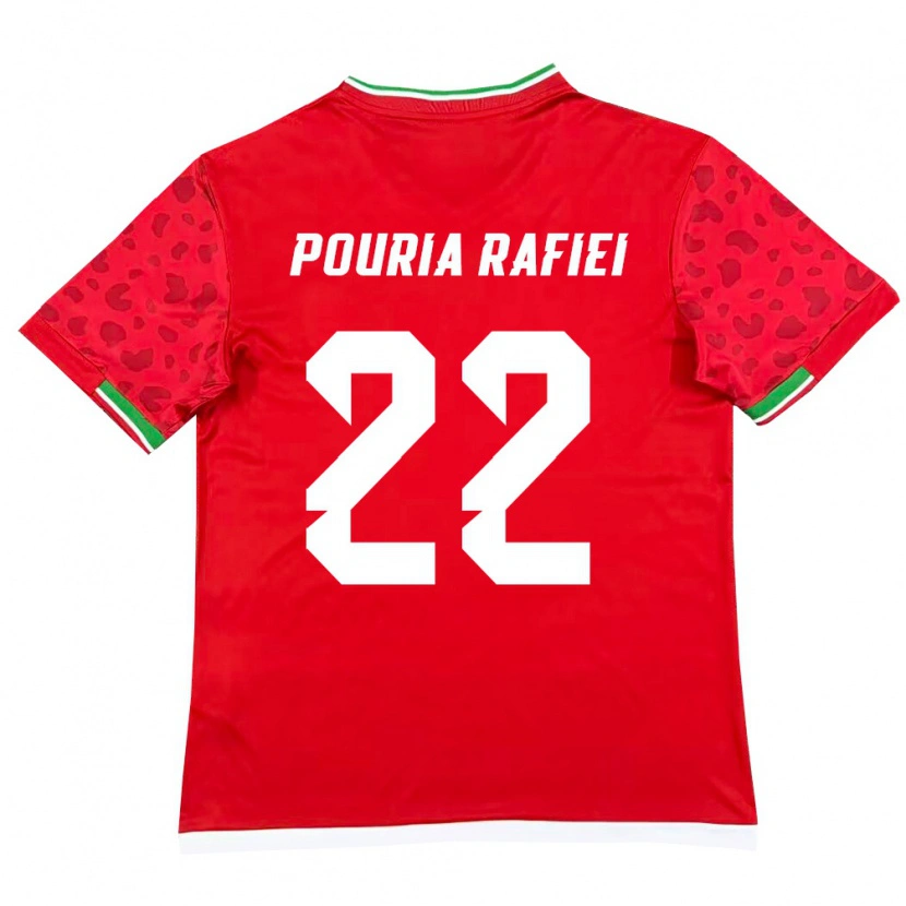 Danxen Dětské Írán Seyed Pouria Rafiei #22 Červená Bílá Daleko Hráčské Dresy 26-28 Dres