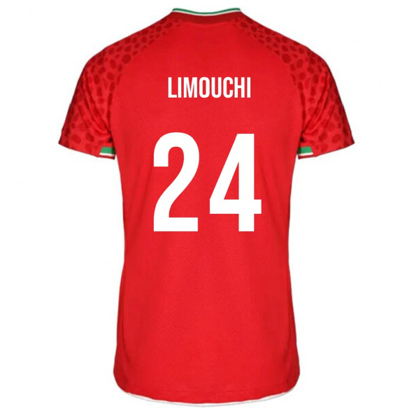 Danxen Dětské Írán Mehdi Limouchi #24 Červená Bílá Daleko Hráčské Dresy 26-28 Dres