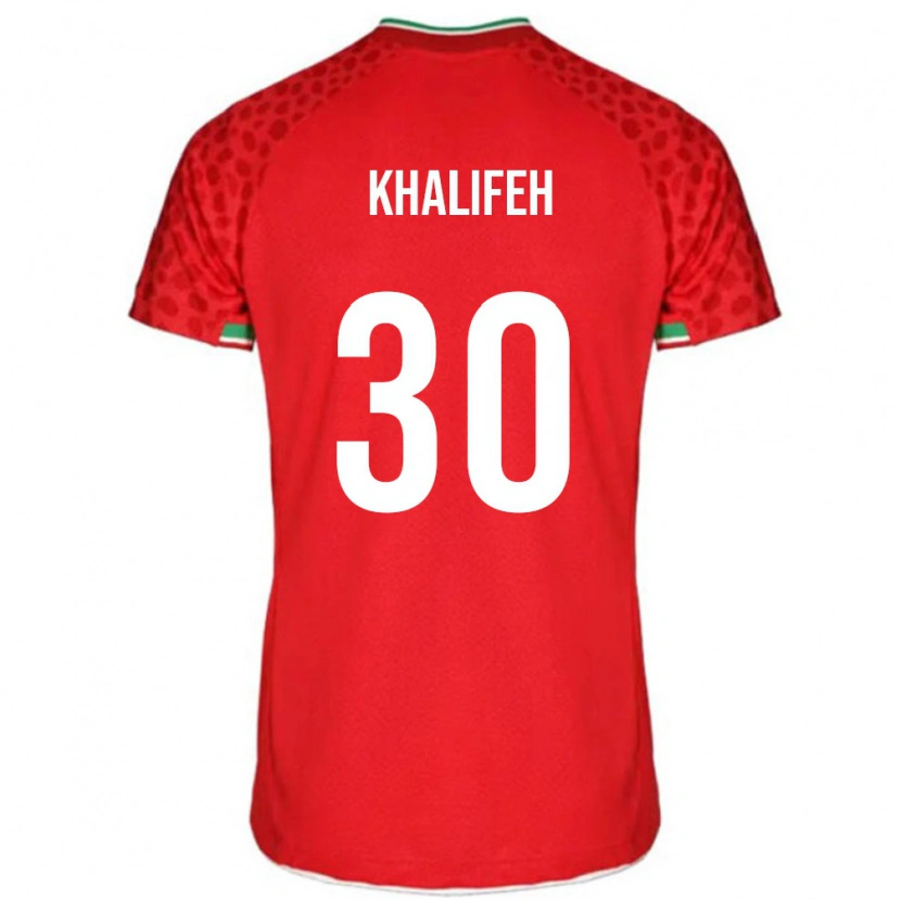 Danxen Dětské Írán Mohammad Khalifeh #30 Červená Bílá Daleko Hráčské Dresy 26-28 Dres