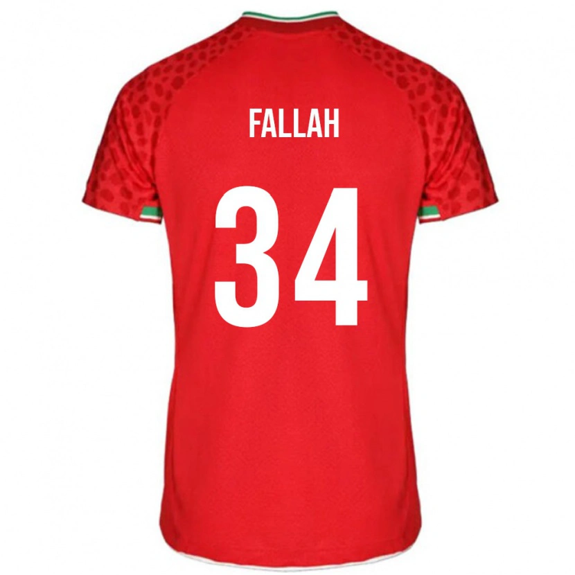 Danxen Dětské Írán Saman Fallah #34 Červená Bílá Daleko Hráčské Dresy 26-28 Dres