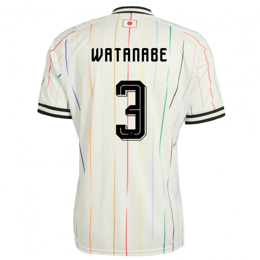 Danxen Dětské Japonsko Naohiro Watanabe #3 Bílá Černá Daleko Hráčské Dresy 26-28 Dres