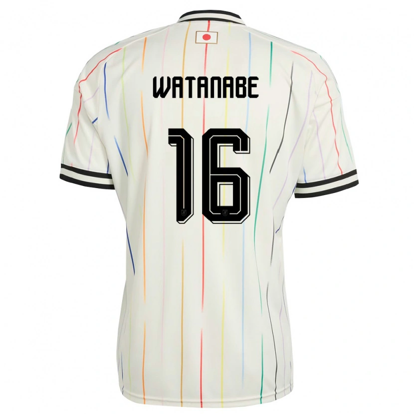 Danxen Dětské Japonsko Tsuyoshi Watanabe #16 Bílá Černá Daleko Hráčské Dresy 26-28 Dres