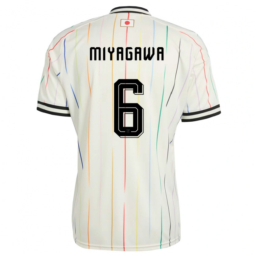 Danxen Dětské Japonsko Asato Miyagawa #6 Bílá Černá Daleko Hráčské Dresy 26-28 Dres