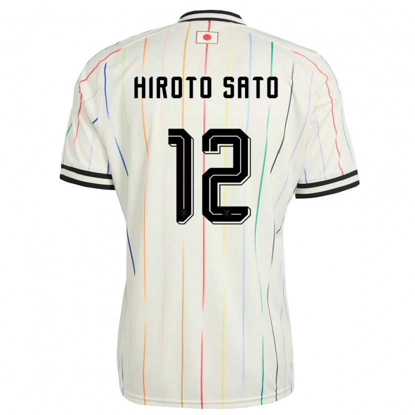 Danxen Dětské Japonsko Hiroto Sato #12 Bílá Černá Daleko Hráčské Dresy 26-28 Dres