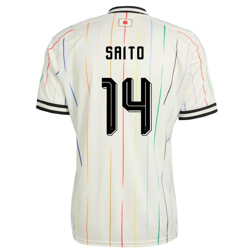 Danxen Dětské Japonsko Shunsuke Saito #14 Bílá Černá Daleko Hráčské Dresy 26-28 Dres