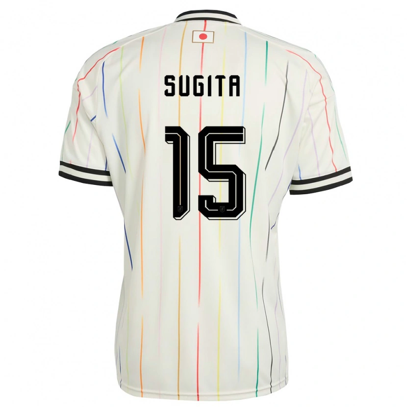 Danxen Dětské Japonsko Hina Sugita #15 Bílá Černá Daleko Hráčské Dresy 26-28 Dres