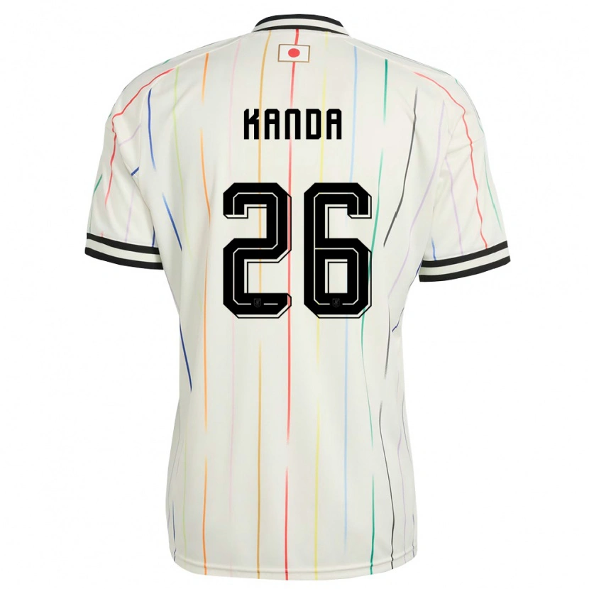 Danxen Dětské Japonsko Hiroto Kanda #26 Bílá Černá Daleko Hráčské Dresy 26-28 Dres