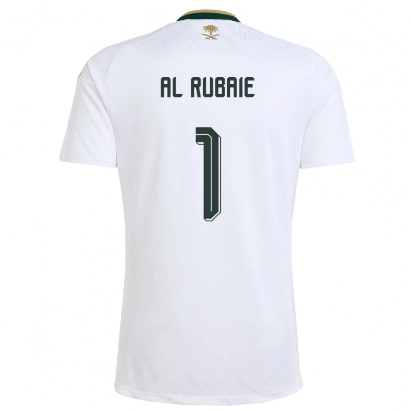 Danxen Dětské Saúdská Arábie Mohammed Al Rubaie #1 Bílá Zelená Zlatá Daleko Hráčské Dresy 26-28 Dres