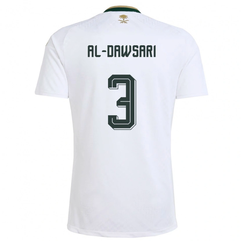 Danxen Dětské Saúdská Arábie Mohammed Al-Dawsari #3 Bílá Zelená Zlatá Daleko Hráčské Dresy 26-28 Dres