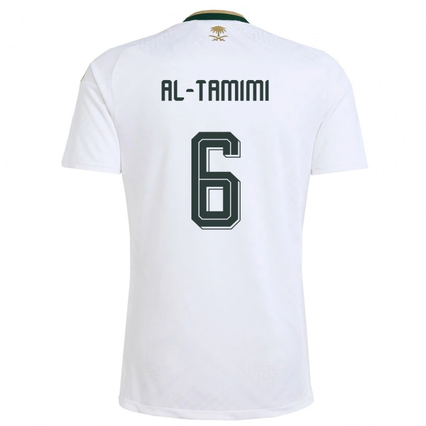 Danxen Dětské Saúdská Arábie Maryam Al Tamimi #6 Bílá Zelená Zlatá Daleko Hráčské Dresy 26-28 Dres