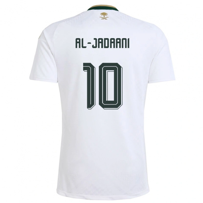 Danxen Dětské Saúdská Arábie Nawaf Al-Jadaani #10 Bílá Zelená Zlatá Daleko Hráčské Dresy 26-28 Dres