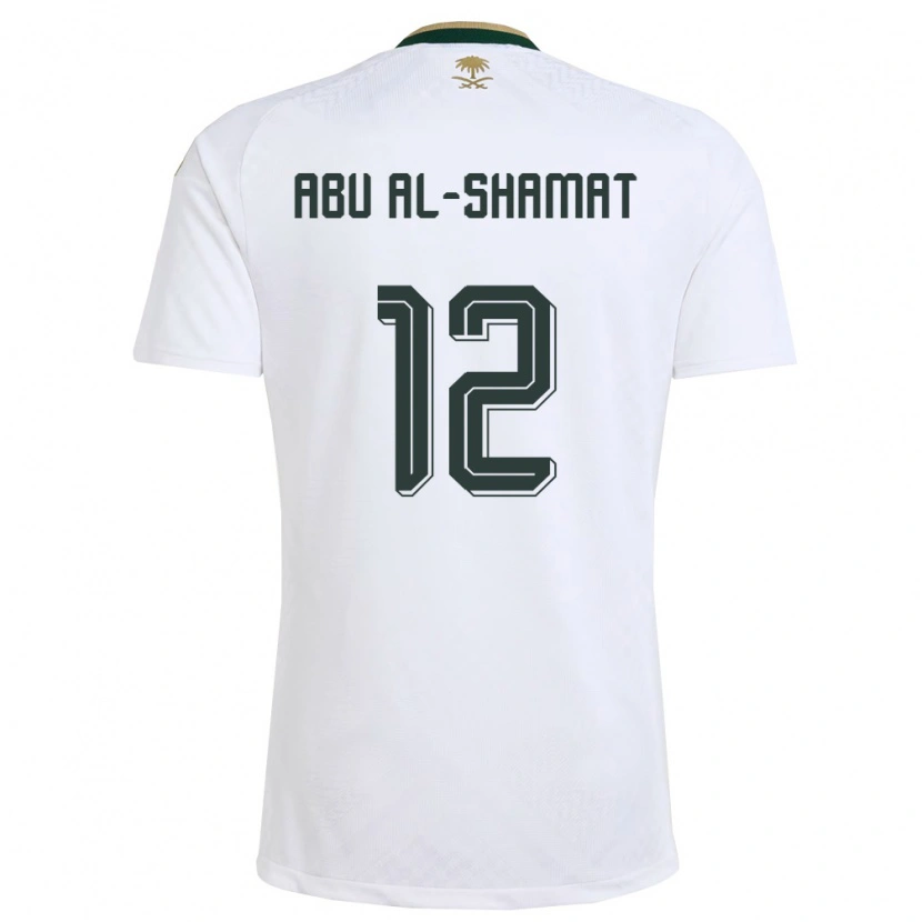 Danxen Dětské Saúdská Arábie Mohammed Abu Al-Shamat #12 Bílá Zelená Zlatá Daleko Hráčské Dresy 26-28 Dres