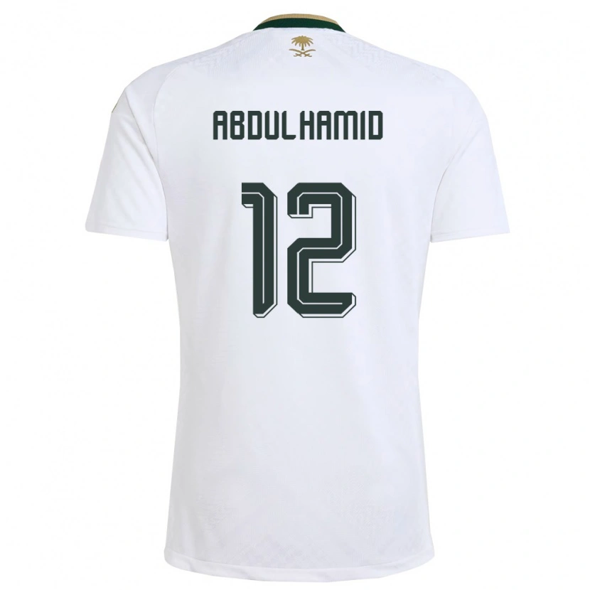 Danxen Dětské Saúdská Arábie Saud Abdulhamid #12 Bílá Zelená Zlatá Daleko Hráčské Dresy 26-28 Dres