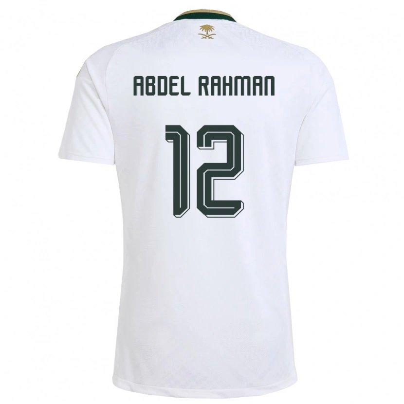 Danxen Dětské Saúdská Arábie Mona Abdel Rahman #12 Bílá Zelená Zlatá Daleko Hráčské Dresy 26-28 Dres