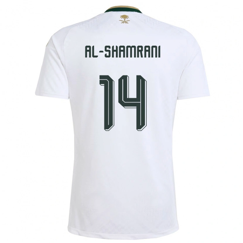 Danxen Dětské Saúdská Arábie Farhah Al-Shamrani #14 Bílá Zelená Zlatá Daleko Hráčské Dresy 26-28 Dres
