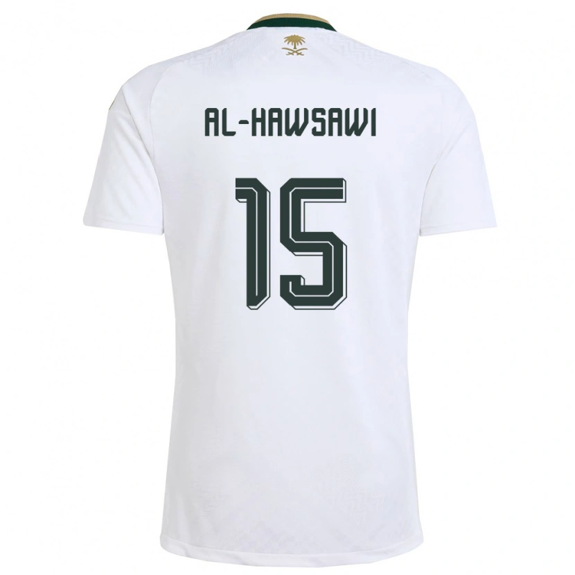 Danxen Dětské Saúdská Arábie Suhayb Al-Hawsawi #15 Bílá Zelená Zlatá Daleko Hráčské Dresy 26-28 Dres