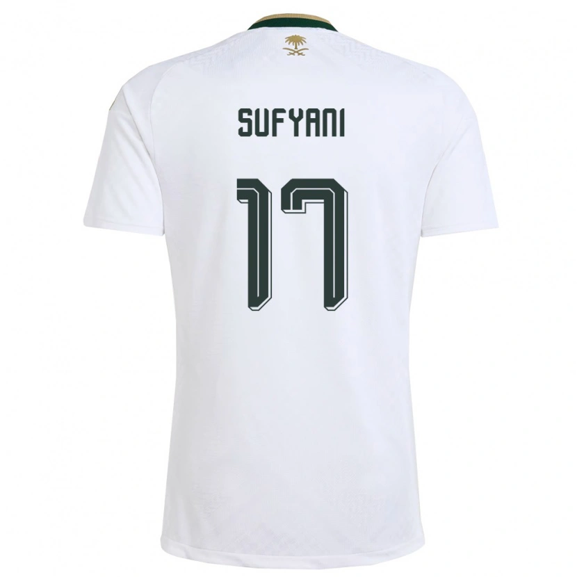 Danxen Dětské Saúdská Arábie Abdulrahman Sufyani #17 Bílá Zelená Zlatá Daleko Hráčské Dresy 26-28 Dres