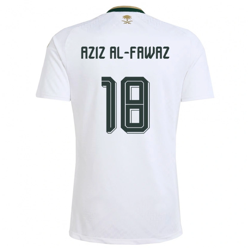 Danxen Dětské Saúdská Arábie Abdul Aziz Al-Fawaz #18 Bílá Zelená Zlatá Daleko Hráčské Dresy 26-28 Dres
