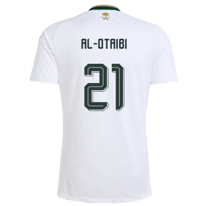 Danxen Dětské Saúdská Arábie Abdulrahman Al-Otaibi #21 Bílá Zelená Zlatá Daleko Hráčské Dresy 26-28 Dres