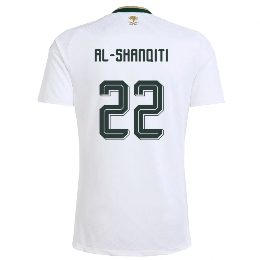 Danxen Dětské Saúdská Arábie Hamed Al-Shanqity #22 Bílá Zelená Zlatá Daleko Hráčské Dresy 26-28 Dres
