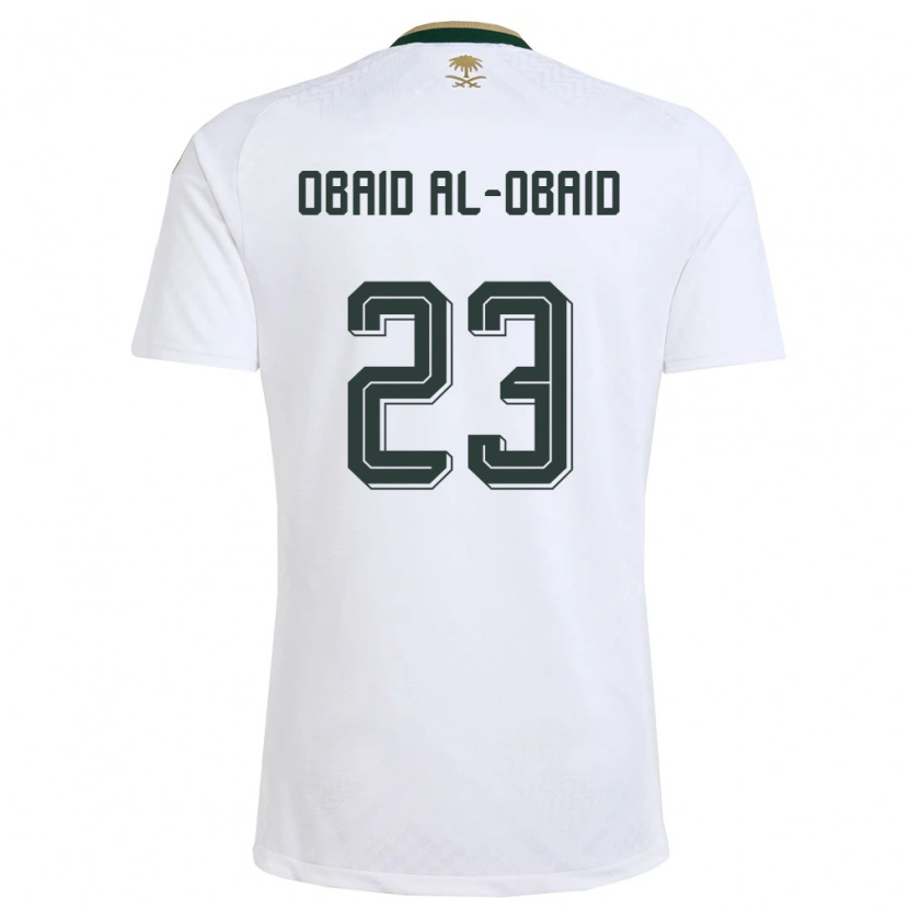 Danxen Dětské Saúdská Arábie Abdulrahman Obaid Al-Obaid #23 Bílá Zelená Zlatá Daleko Hráčské Dresy 26-28 Dres