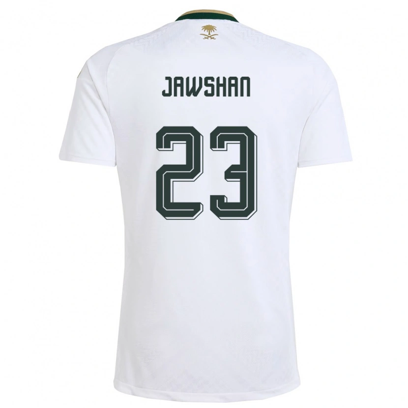 Danxen Dětské Saúdská Arábie Yazeed Jawshan #23 Bílá Zelená Zlatá Daleko Hráčské Dresy 26-28 Dres