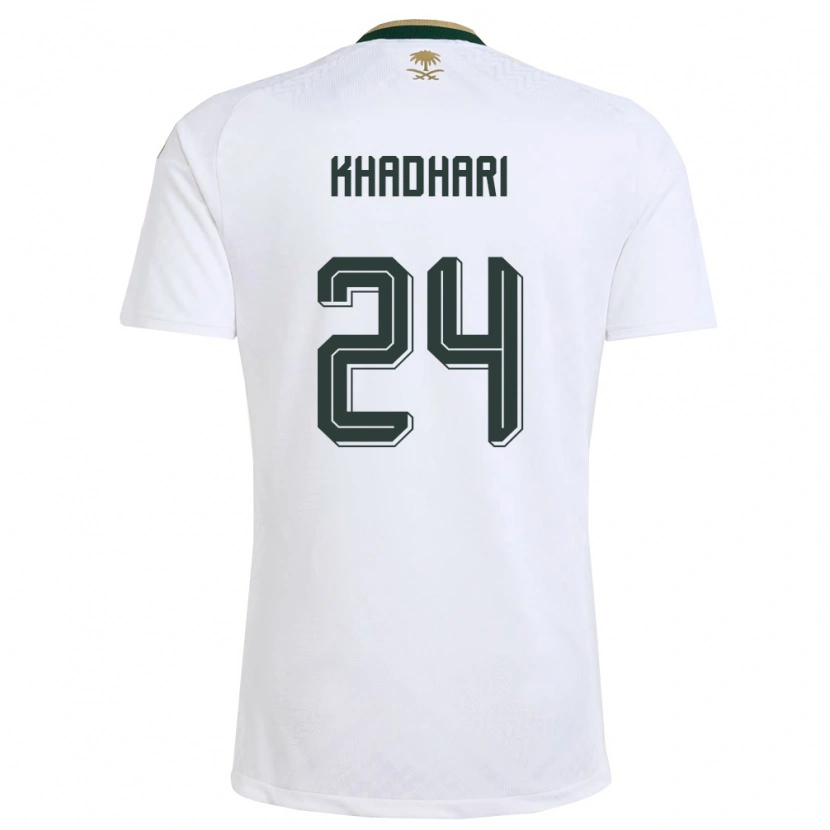 Danxen Dětské Saúdská Arábie Murad Khadhari #24 Bílá Zelená Zlatá Daleko Hráčské Dresy 26-28 Dres