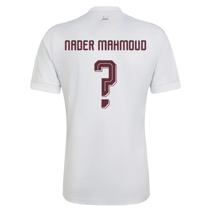 Danxen Dětské Katar Ali Nader Mahmoud #0 Bílá Vínová Daleko Hráčské Dresy 26-28 Dres
