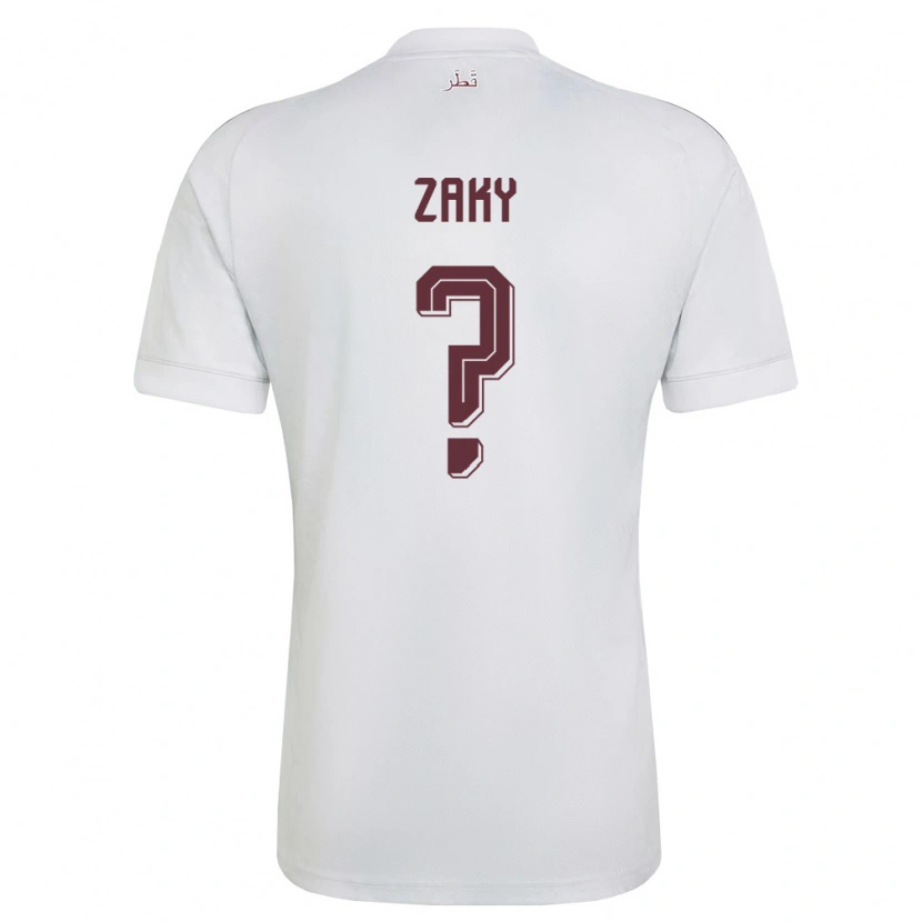 Danxen Dětské Katar Abdelrahman Zaky #0 Bílá Vínová Daleko Hráčské Dresy 26-28 Dres