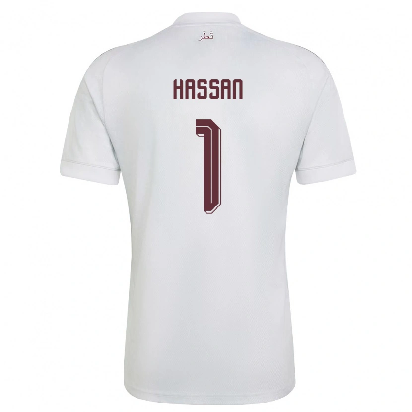 Danxen Dětské Katar Amir Hassan #1 Bílá Vínová Daleko Hráčské Dresy 26-28 Dres