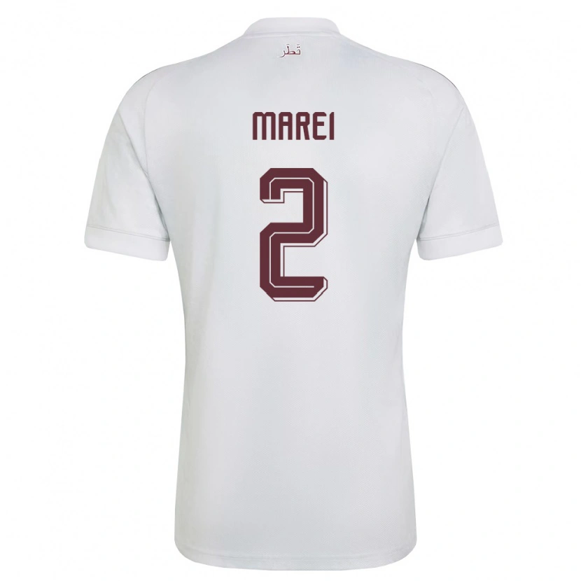 Danxen Dětské Katar Yousef Marei #2 Bílá Vínová Daleko Hráčské Dresy 26-28 Dres