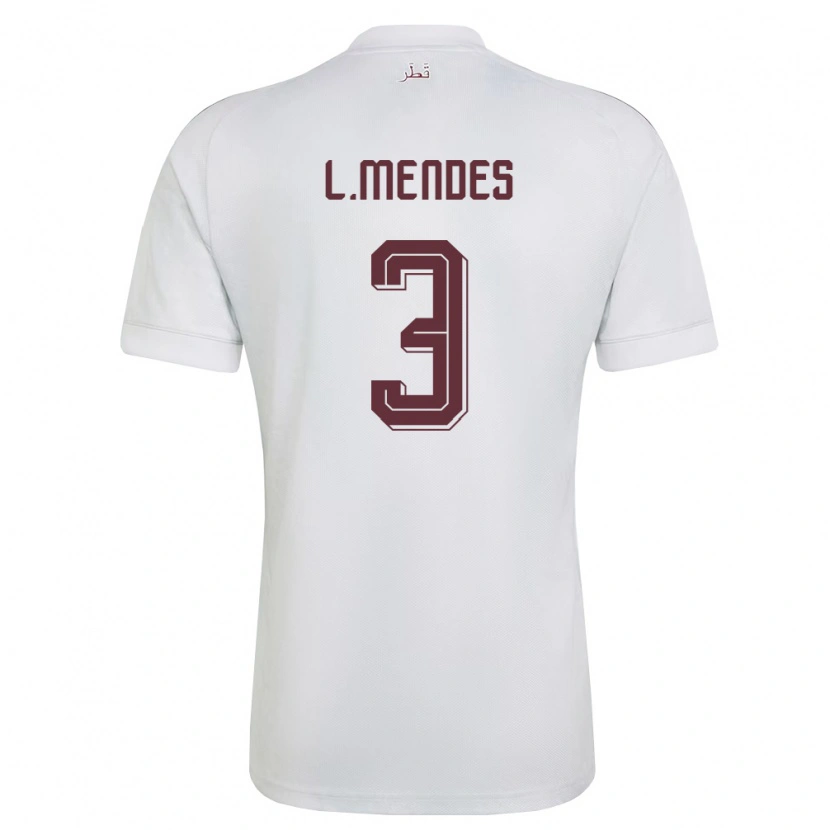 Danxen Dětské Katar Lucas Mendes #3 Bílá Vínová Daleko Hráčské Dresy 26-28 Dres